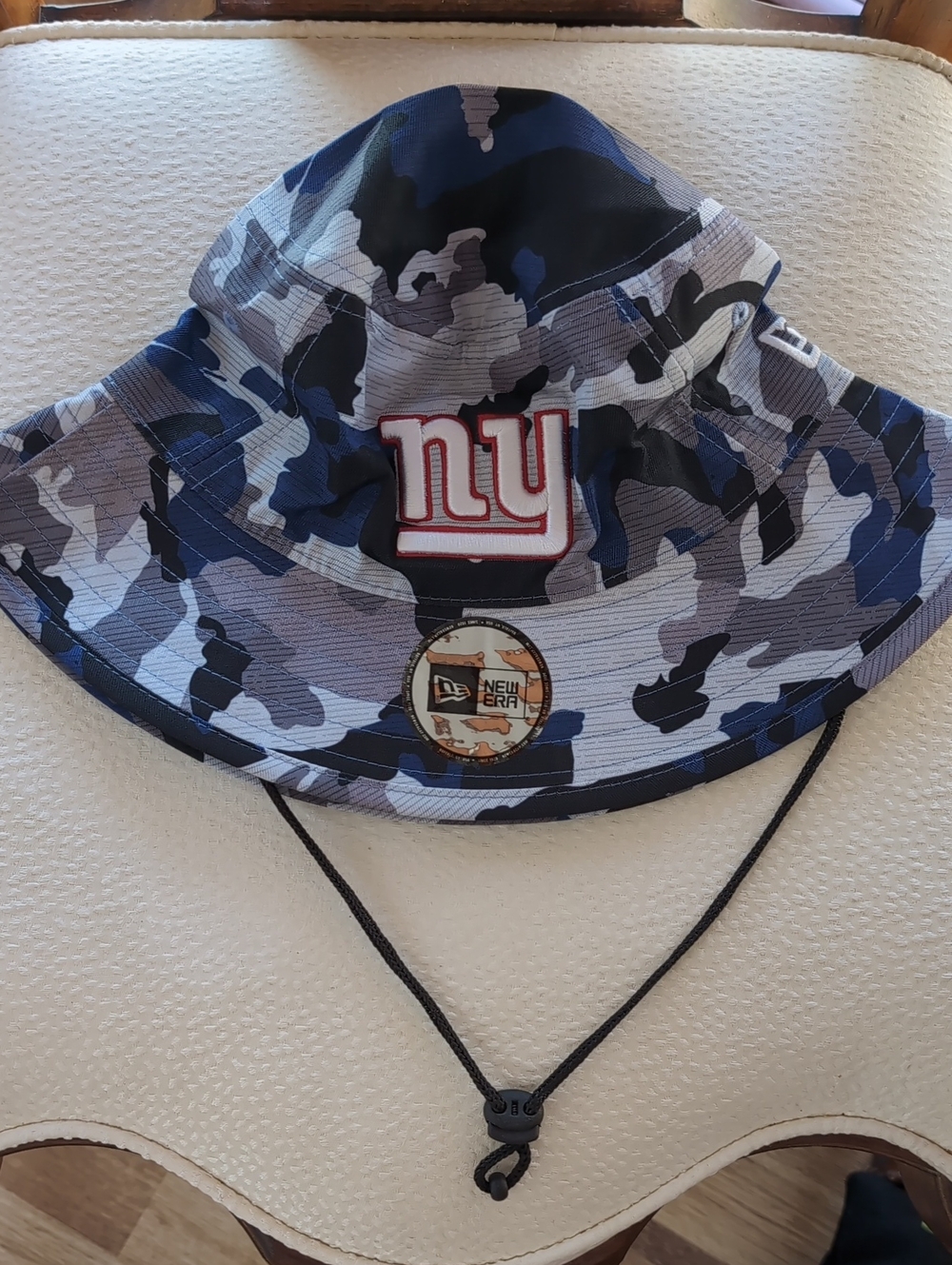 New Era Kids NY Giants Camo Bucket Hat - Navy/Gray/Black